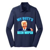 Biden Gaffe My Butts Been Wiped Anti Biden Silk Touch Performance Long Sleeve Polo