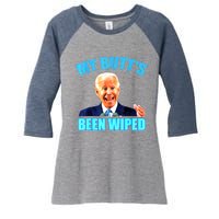 Biden Gaffe My Butts Been Wiped Anti Biden Women's Tri-Blend 3/4-Sleeve Raglan Shirt