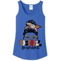 Baseball Grandma Messy Bun Leopard Baseball Grandma Gift Ladies Essential Tank