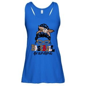 Baseball Grandma Messy Bun Leopard Baseball Grandma Gift Ladies Essential Flowy Tank