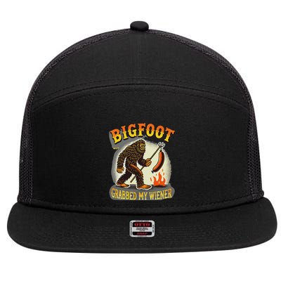 Bigfoot Grabbed My Weiner Bigfoot Grabbed My Wiener Big Foot 7 Panel Mesh Trucker Snapback Hat