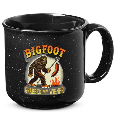 Bigfoot Grabbed My Weiner Bigfoot Grabbed My Wiener Big Foot 15oz Campfire Ceramic Mug