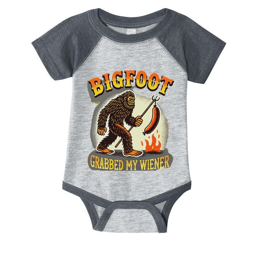 Bigfoot Grabbed My Weiner Bigfoot Grabbed My Wiener Big Foot Infant Baby Jersey Bodysuit