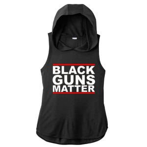 Black Guns Matter Gift For Gun Owner Ladies PosiCharge Tri-Blend Wicking Draft Hoodie Tank