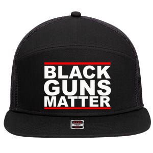 Black Guns Matter Gift For Gun Owner 7 Panel Mesh Trucker Snapback Hat