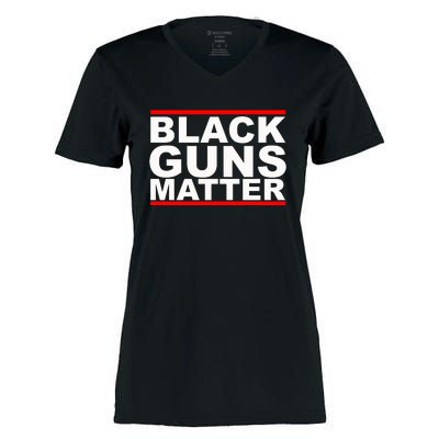 Black Guns Matter Gift For Gun Owner Women's Momentum V-Neck T-Shirt