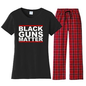 Black Guns Matter Gift For Gun Owner Women's Flannel Pajama Set