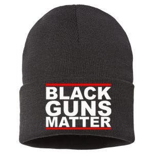 Black Guns Matter Gift For Gun Owner Sustainable Knit Beanie