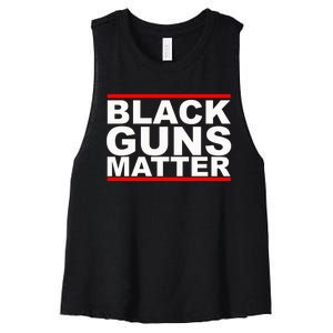 Black Guns Matter Gift For Gun Owner Women's Racerback Cropped Tank