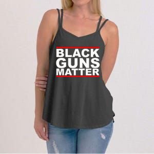 Black Guns Matter Gift For Gun Owner Women's Strappy Tank