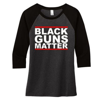 Black Guns Matter Gift For Gun Owner Women's Tri-Blend 3/4-Sleeve Raglan Shirt