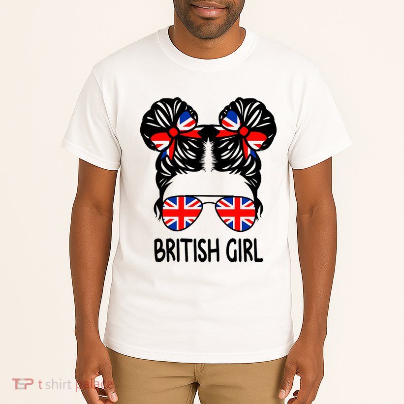 British Girl Messy Hair United Kingdom Pride Tall T-Shirt