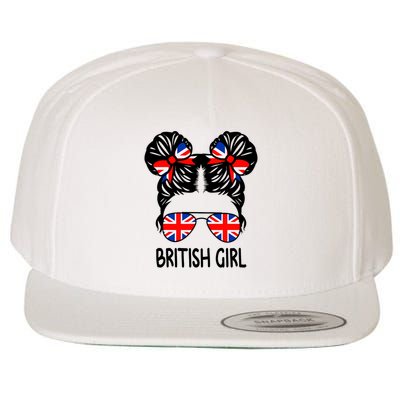 British Girl Messy Hair United Kingdom Pride Wool Snapback Cap