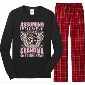 Biker Gear Motorcycle Funny Gift Grandma Assuming I'm Like Most Gift Long Sleeve Pajama Set