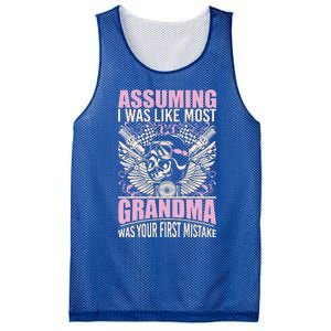 Biker Gear Motorcycle Funny Gift Grandma Assuming I'm Like Most Gift Mesh Reversible Basketball Jersey Tank