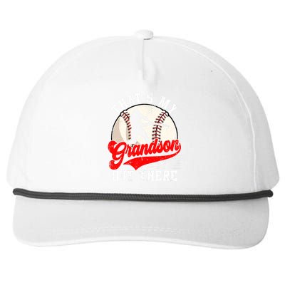 Baseball Grandma Mother's Day That's My Grandson Out There Snapback Five-Panel Rope Hat