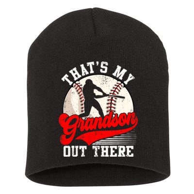 Baseball Grandma Mother's Day That's My Grandson Out There Short Acrylic Beanie