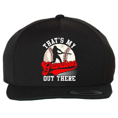 Baseball Grandma Mother's Day That's My Grandson Out There Wool Snapback Cap