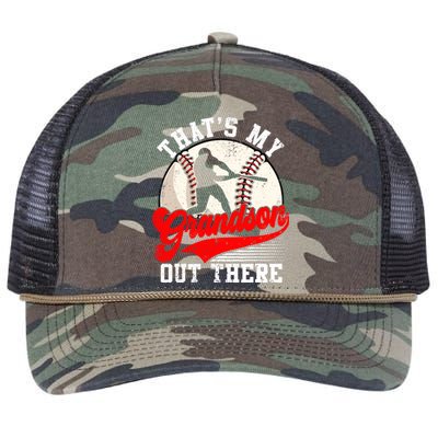 Baseball Grandma Mother's Day That's My Grandson Out There Retro Rope Trucker Hat Cap