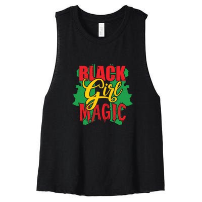 Black Girl Magic African American Melanin Gifts Women's Racerback Cropped Tank