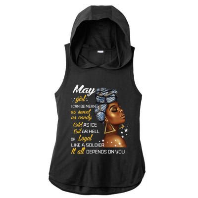 Birthday Gift May Taurus Gemini Wo Ladies PosiCharge Tri-Blend Wicking Draft Hoodie Tank