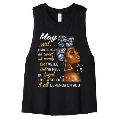 Birthday Gift May Taurus Gemini Wo Women's Racerback Cropped Tank