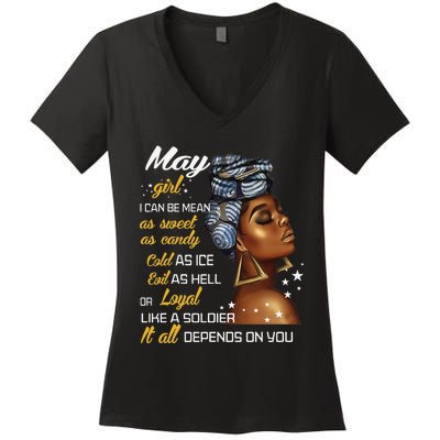 Birthday Gift May Taurus Gemini Wo Women's V-Neck T-Shirt