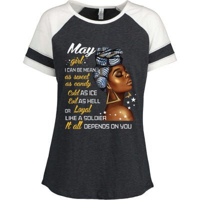 Birthday Gift May Taurus Gemini Wo Enza Ladies Jersey Colorblock Tee