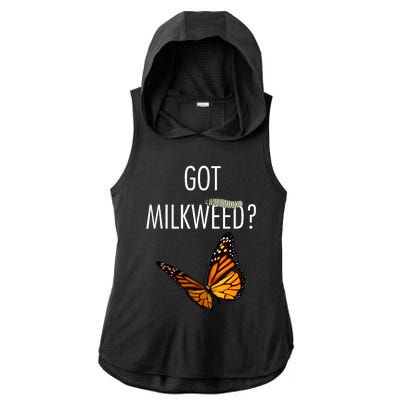 Butterfly Got Milkweed Ladies PosiCharge Tri-Blend Wicking Draft Hoodie Tank