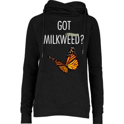 Butterfly Got Milkweed Womens Funnel Neck Pullover Hood