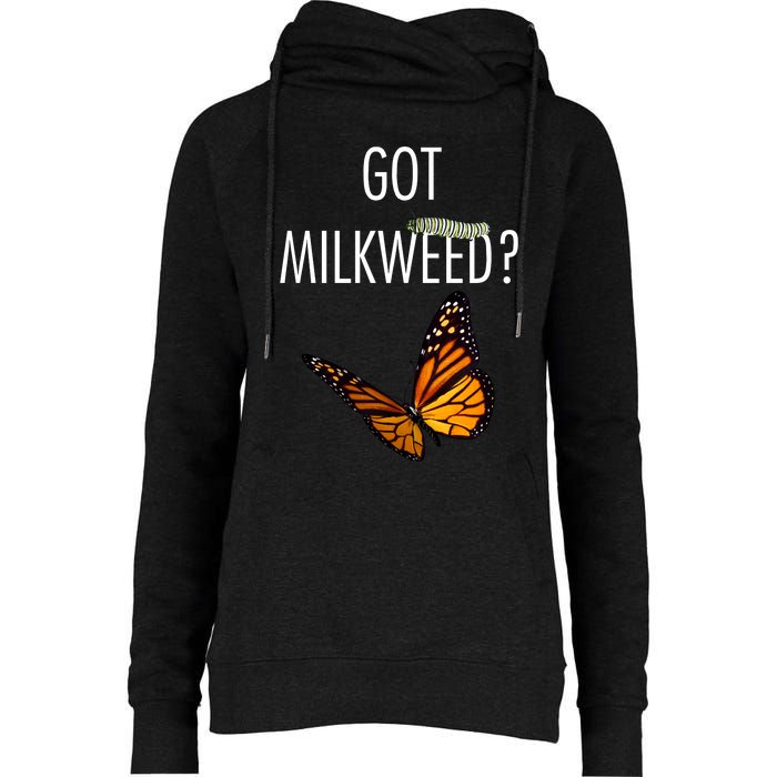 Butterfly Got Milkweed Womens Funnel Neck Pullover Hood