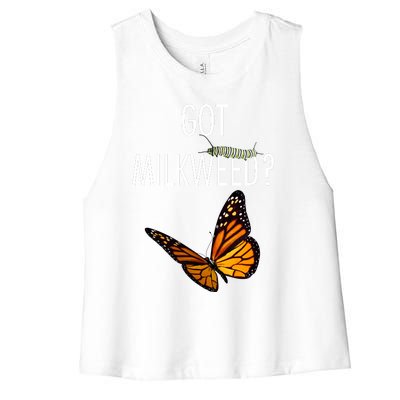 Butterfly Got Milkweed Women's Racerback Cropped Tank