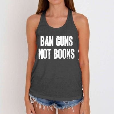 Ban Guns Not Books. Education. Protect Public Schools. Women's Knotted Racerback Tank