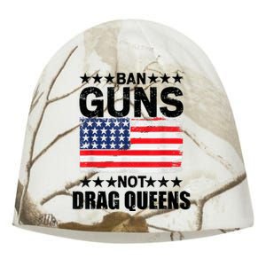 Ban Guns Not Drag Queens Drag Show Supporter American Flag Kati - Camo Knit Beanie