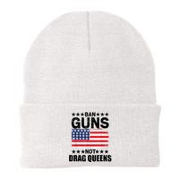 Ban Guns Not Drag Queens Drag Show Supporter American Flag Knit Cap Winter Beanie