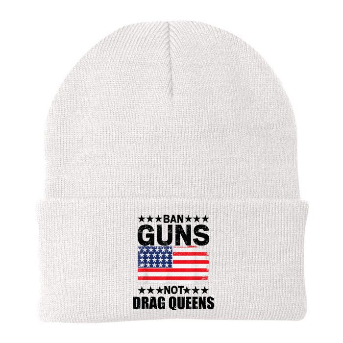 Ban Guns Not Drag Queens Drag Show Supporter American Flag Knit Cap Winter Beanie