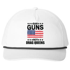 Ban Guns Not Drag Queens Drag Show Supporter American Flag Snapback Five-Panel Rope Hat