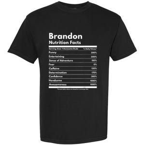 Brandon Gift Nutrition Facts Funny Personalized Name Brandon Garment-Dyed Heavyweight T-Shirt