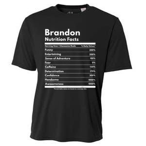 Brandon Gift Nutrition Facts Funny Personalized Name Brandon Cooling Performance Crew T-Shirt