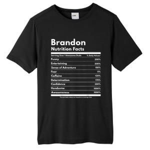 Brandon Gift Nutrition Facts Funny Personalized Name Brandon Tall Fusion ChromaSoft Performance T-Shirt