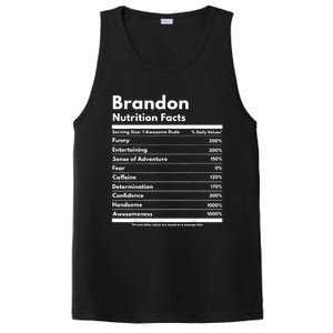 Brandon Gift Nutrition Facts Funny Personalized Name Brandon PosiCharge Competitor Tank