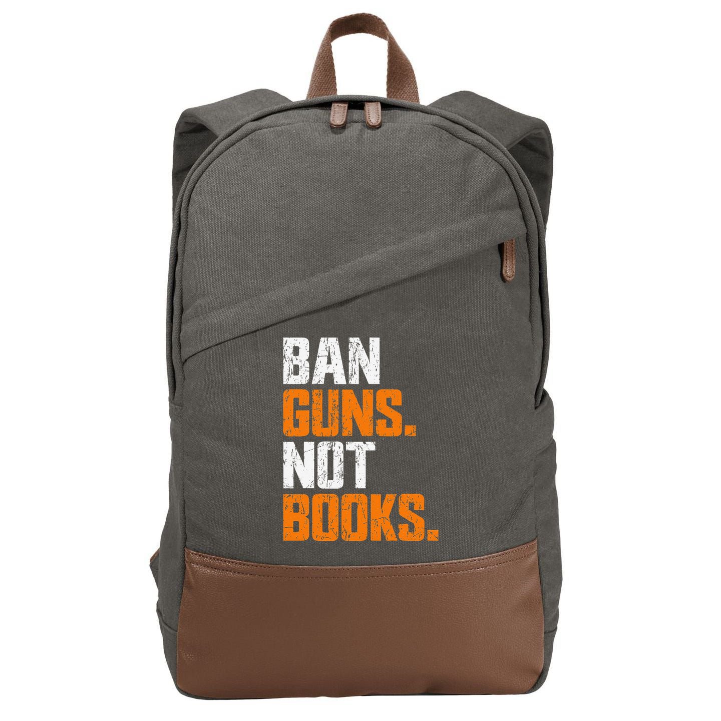 Ban Guns Not Books End Gun Violence No Gun Cotton Canvas Backpack