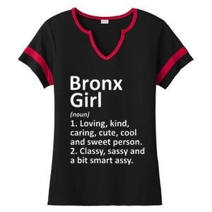 BRONX GIRL NY NEW YORK Funny City Home Roots Gift Ladies Halftime Notch Neck Tee