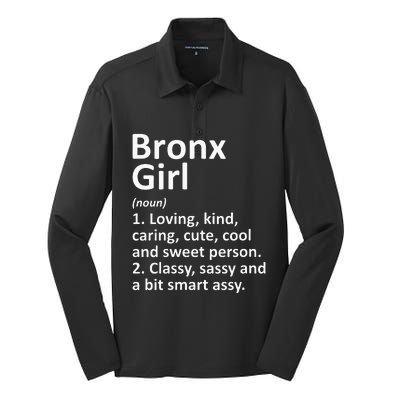 BRONX GIRL NY NEW YORK Funny City Home Roots Gift Silk Touch Performance Long Sleeve Polo