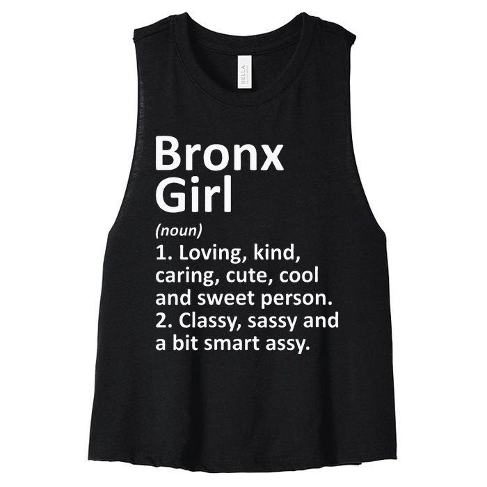 BRONX GIRL NY NEW YORK Funny City Home Roots Gift Women's Racerback Cropped Tank