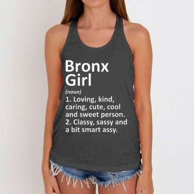 BRONX GIRL NY NEW YORK Funny City Home Roots Gift Women's Knotted Racerback Tank