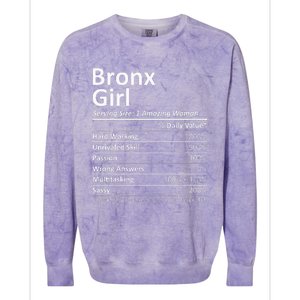 Bronx Girl Ny New York Funny City Home Roots Usa Gift Colorblast Crewneck Sweatshirt