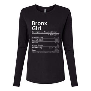 Bronx Girl Ny New York Funny City Home Roots Usa Gift Womens Cotton Relaxed Long Sleeve T-Shirt