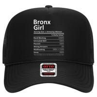 Bronx Girl Ny New York Funny City Home Roots Usa Gift High Crown Mesh Back Trucker Hat