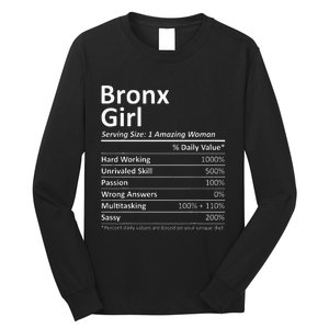 Bronx Girl Ny New York Funny City Home Roots Usa Gift Long Sleeve Shirt